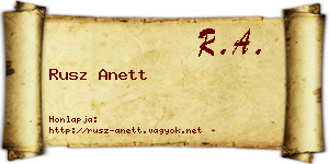 Rusz Anett névjegykártya
