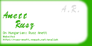 anett rusz business card